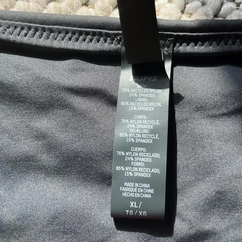 Skims Recycled Swim Bottom in Gunmetal
